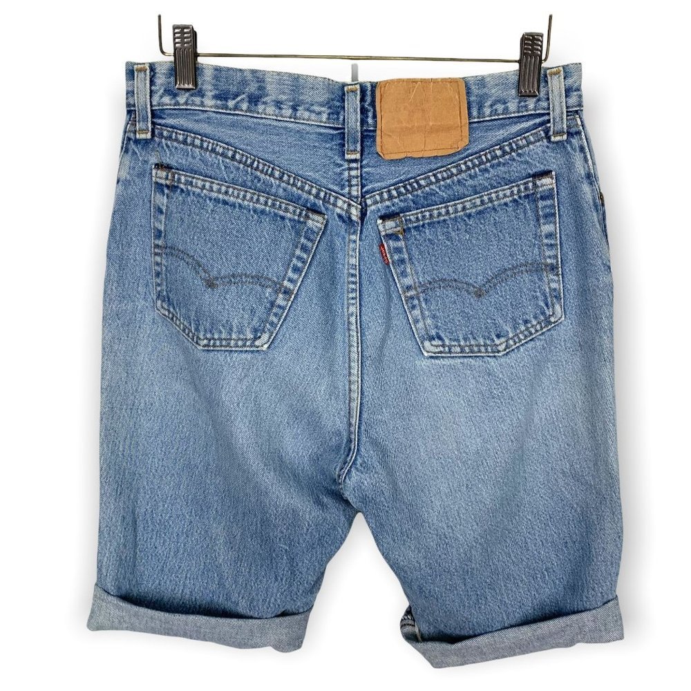 Vintage 90s Levis Bermuda High Rise Button Fly Shorts Size M - Picture 2 of 11